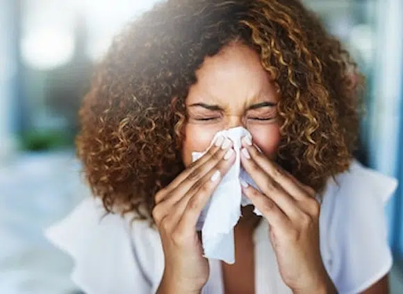 Allergic Rhinitis Types Woman Sneezing