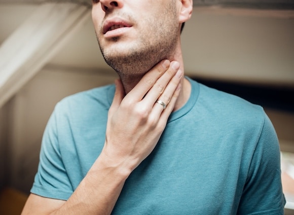 Man with swollen glands - drug allergies