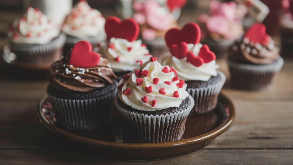 Assortment of valentine's chocolate cupcakes 
