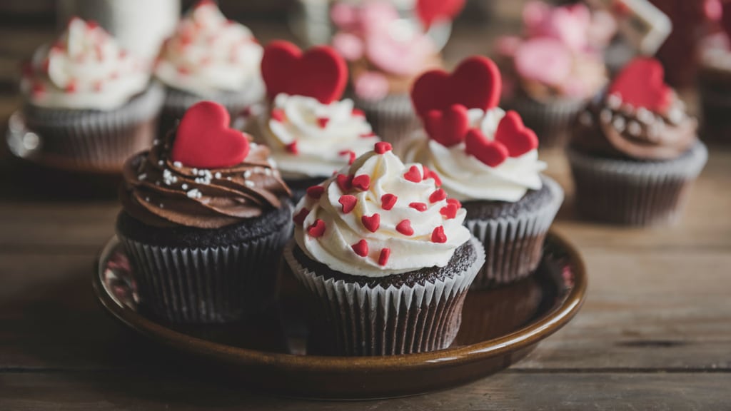 Assortment of valentine's chocolate cupcakes